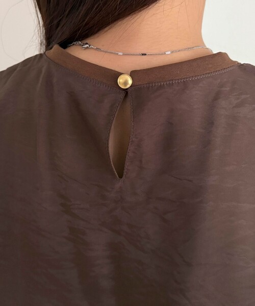 fredy emue（フレディエミュ）の「【大好評につき再販売スタート！】シアーオーガンジーレイヤードノースリーブ（シャツ/ブラウス・レディース・ブラック/ベージュ/ブラウン・38）」の19枚目の写真