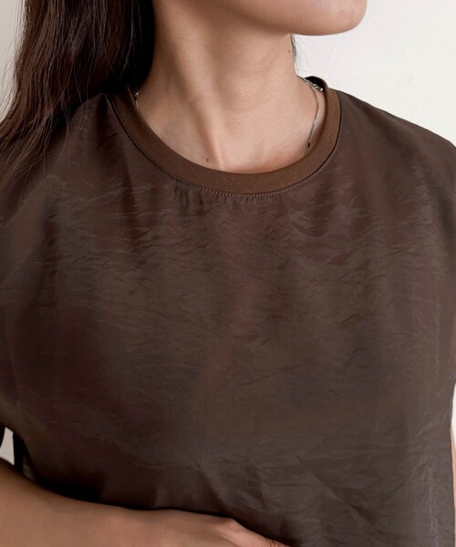 fredy emue（フレディエミュ）の「【大好評につき再販売スタート！】シアーオーガンジーレイヤードノースリーブ（シャツ/ブラウス・レディース・ブラック/ベージュ/ブラウン・38）」の20枚目の写真