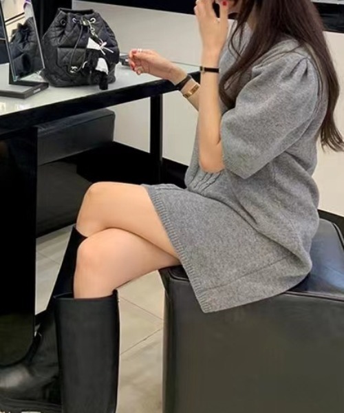 FREE STYLISTS(フリー スタイリスト)の「YUGA_YGMC Low-gauge knit dress(ワンピース・レディース・オフホワイト/グレー/ブラック・FREE)」の9枚目の写真