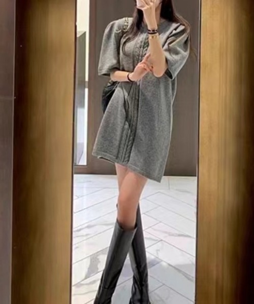 FREE STYLISTS(フリー スタイリスト)の「YUGA_YGMC Low-gauge knit dress(ワンピース・レディース・オフホワイト/グレー/ブラック・FREE)」の15枚目の写真