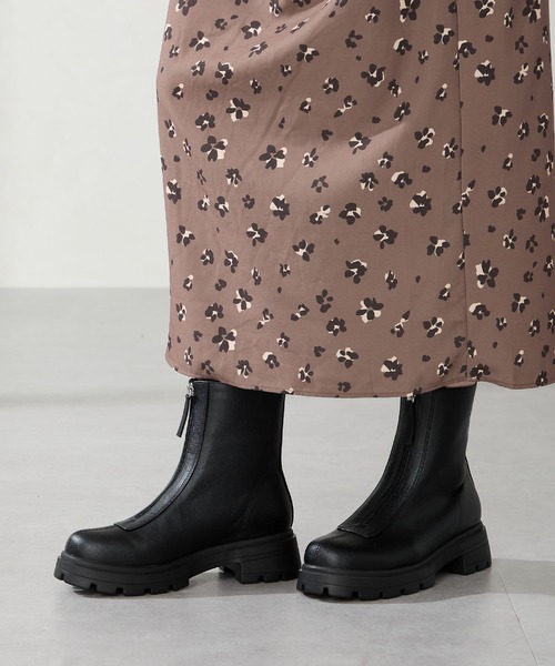 厚底 フロントジップ ショートブーツ /51413（ブーツ）｜ORiental