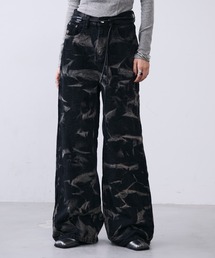 MONOe（モノエ）の「タイダイペイズリー柄ウォッシュストレートデニム/ベルト付き（デニムパンツ）」