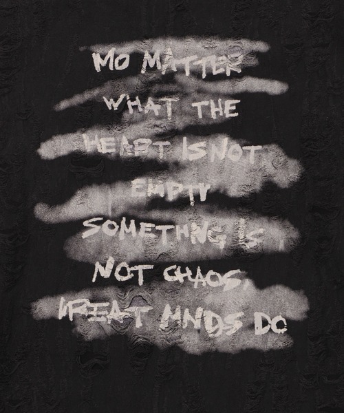 Figments（フィグメンツ）の「ERASEロゴダメージＴ（ニット/セーター・レディース・アイボリー/ブラック・FREE）」の4枚目の写真