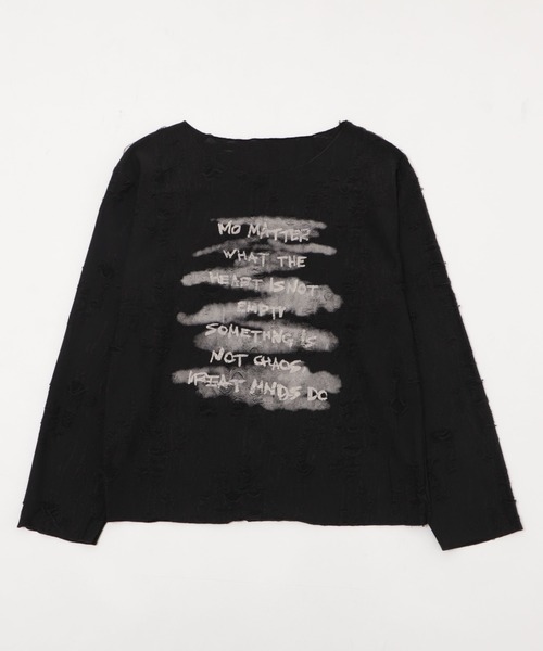 Figments（フィグメンツ）の「ERASEロゴダメージＴ（ニット/セーター・レディース・アイボリー/ブラック・FREE）」の15枚目の写真