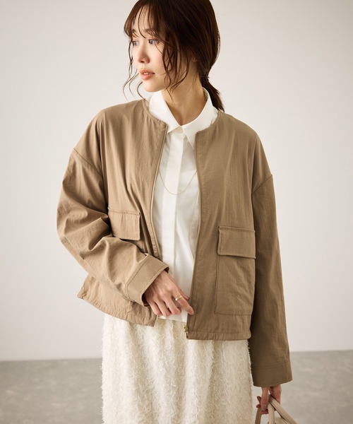 ROPE' PICNIC（ロペピクニック）の「レーヨンナイロンブルゾン（ブルゾン・レディース・チャコールグレー/ベージュ系その他/ネイビー・FREE）」の9枚目の写真