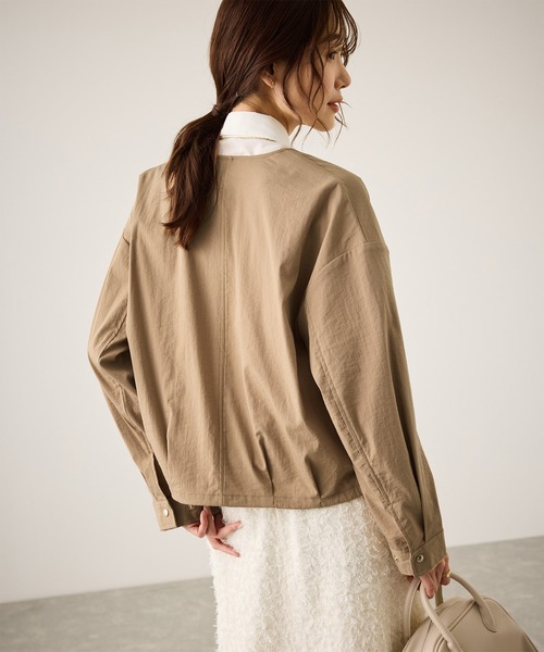 ROPE' PICNIC（ロペピクニック）の「レーヨンナイロンブルゾン（ブルゾン・レディース・チャコールグレー/ベージュ系その他/ネイビー・FREE）」の12枚目の写真