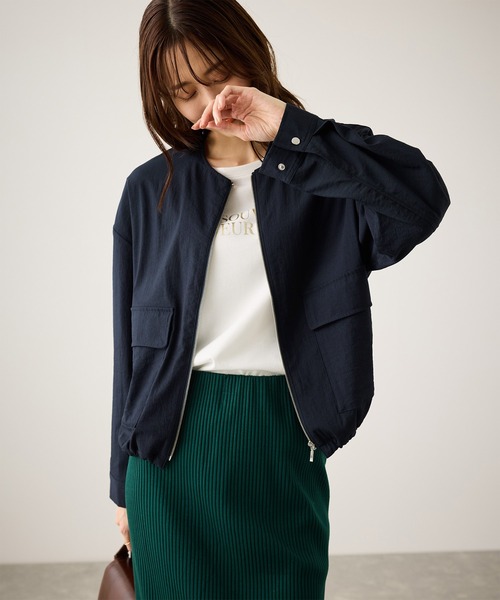 ROPE' PICNIC（ロペピクニック）の「レーヨンナイロンブルゾン（ブルゾン・レディース・チャコールグレー/ベージュ系その他/ネイビー・FREE）」の17枚目の写真