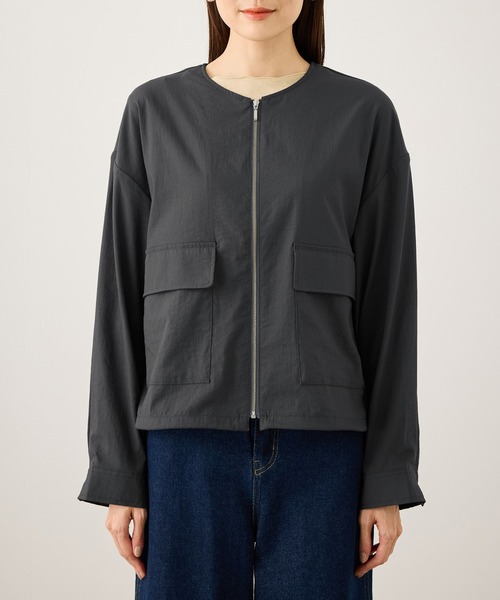 ROPE' PICNIC（ロペピクニック）の「レーヨンナイロンブルゾン（ブルゾン・レディース・チャコールグレー/ベージュ系その他/ネイビー・FREE）」の19枚目の写真