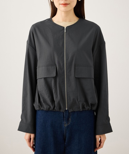 ROPE' PICNIC（ロペピクニック）の「レーヨンナイロンブルゾン（ブルゾン・レディース・チャコールグレー/ベージュ系その他/ネイビー・FREE）」の16枚目の写真