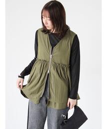 Te chichi TERRASSE | ナイロンペプラムベスト(ベスト)