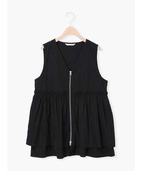 Te chichi TERRASSE（テチチテラス）の「ナイロンペプラムベスト（ベスト・レディース・カーキ/ブラック・F）」の2枚目の写真