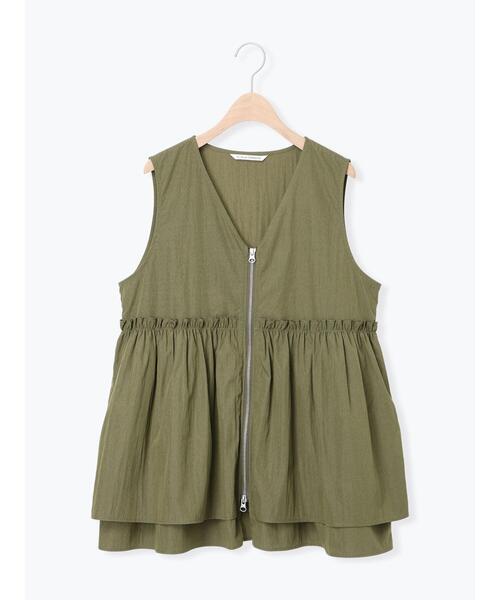 Te chichi TERRASSE（テチチテラス）の「ナイロンペプラムベスト（ベスト・レディース・カーキ/ブラック・F）」の7枚目の写真