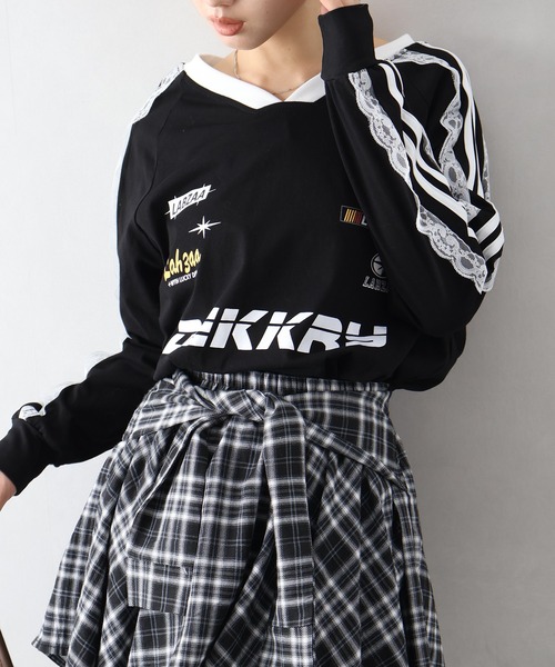 セール】袖レースゲーム ロングTシャツ（Tシャツ/カットソー）｜SpRay