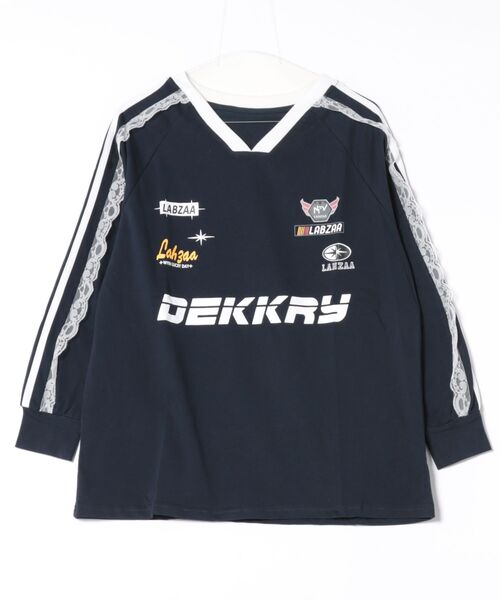 SpRay(スプレイ)の「袖レースゲーム ロングTシャツ(Tシャツ/カットソー・レディース・レッド/ネイビー/オフホワイト/ブラック・FREE)」の19枚目の写真