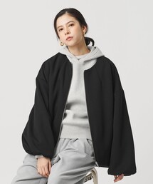 【WEB限定】ダンボール×キルティングコンビ ノーカラーブルゾン