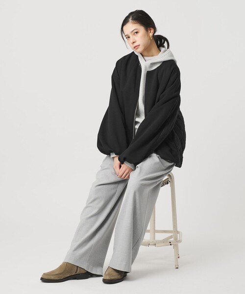 BEAUTY&YOUTH UNITED ARROWS(ビューティーアンドユースユナイテッドアローズ)の「【WEB限定】ダンボール×キルティングコンビ ノーカラーブルゾン(ブルゾン・レディース・ブラック/ナチュラル・FREE)」の5枚目の写真