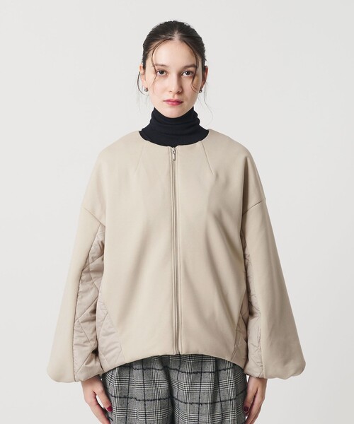 BEAUTY&YOUTH UNITED ARROWS(ビューティーアンドユースユナイテッドアローズ)の「【WEB限定】ダンボール×キルティングコンビ ノーカラーブルゾン(ブルゾン・レディース・ブラック/ナチュラル・FREE)」の9枚目の写真