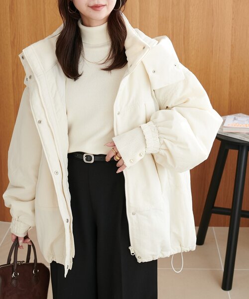 DISCOAT（ディスコート）の「中綿モンスターショートコート（ダウンジャケット/コート・レディース・ブラック/アイボリー/ブラウン・FREE）」の16枚目の写真