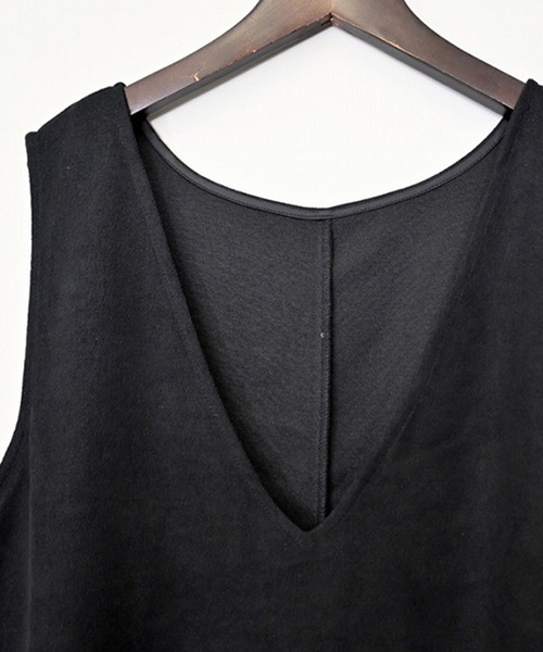 STYLEBLOCK（スタイルブロック）の「起毛ツイルAラインサイドタックVネックワンピース（ワンピース・レディース・チャコールグレー/ブラック/ブラウン・M）」の8枚目の写真