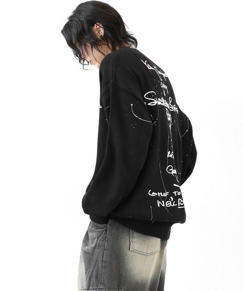 minsobi(ミンソビ)の「ペインティングアート ユニセックスニット(ニット/セーター・メンズ・ブラック/ホワイト・FREE)」の17枚目の写真