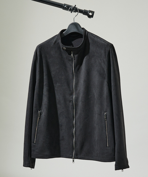 ABAHOUSE（アバハウス）の「【セットアップ対応】ネオスエード ライダースジャケット / ダンボールニット（ブルゾン・メンズ・ブラック/ライトグレー・46/44/48）」の18枚目の写真