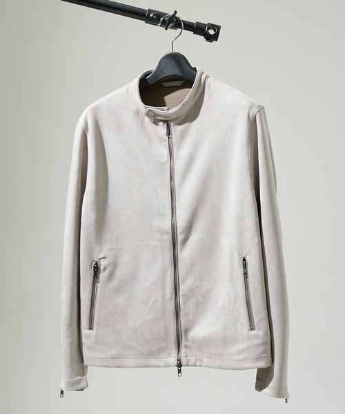 ABAHOUSE（アバハウス）の「【セットアップ対応】ネオスエード ライダースジャケット / ダンボールニット（ブルゾン・メンズ・ブラック/ライトグレー・46/44/48）」の12枚目の写真
