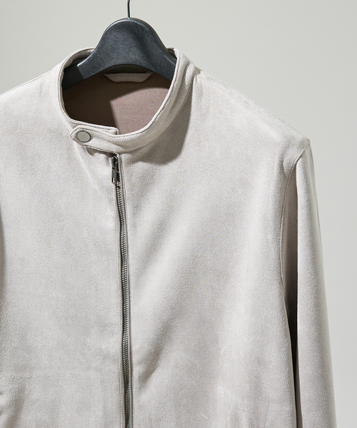 ABAHOUSE（アバハウス）の「【セットアップ対応】ネオスエード ライダースジャケット / ダンボールニット（ブルゾン・メンズ・ブラック/ライトグレー・46/44/48）」の13枚目の写真