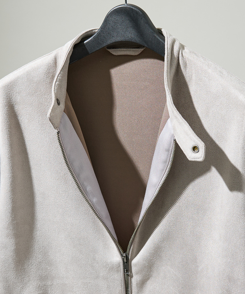 ABAHOUSE（アバハウス）の「【セットアップ対応】ネオスエード ライダースジャケット / ダンボールニット（ブルゾン・メンズ・ブラック/ライトグレー・46/44/48）」の14枚目の写真