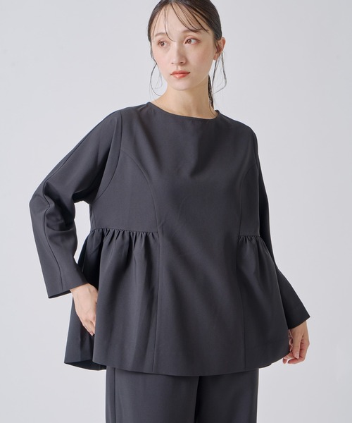 Kelen(ケレン)の「「KELEN / ケレン」ペプラムデザイントップス(シャツ/ブラウス・レディース・ブラック/サックスブルー/オフホワイト/ベージュ・S/M)」の1枚目の写真