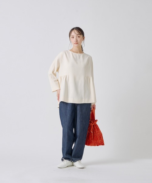 Kelen(ケレン)の「「KELEN / ケレン」ペプラムデザイントップス(シャツ/ブラウス・レディース・ブラック/サックスブルー/オフホワイト/ベージュ・S/M)」の22枚目の写真