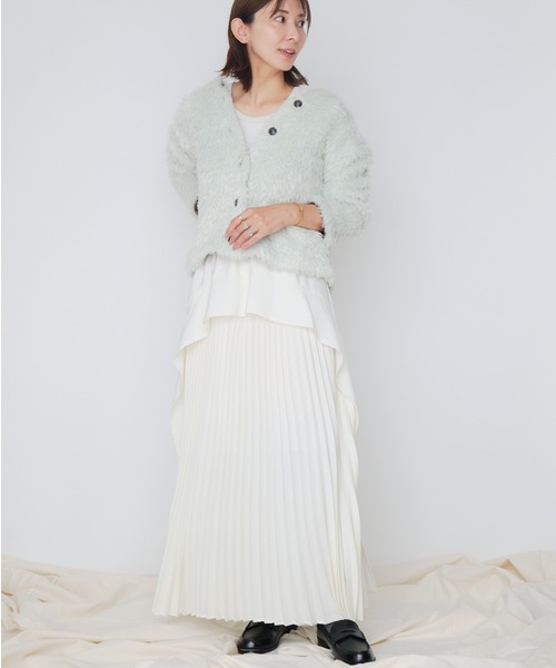 Muel Chic(ミュエルシック)の「Louis pleats skirt ルイスプリーツスカート(スカート・レディース・オフホワイト/ブラック/ベージュ・FREE)」の4枚目の写真