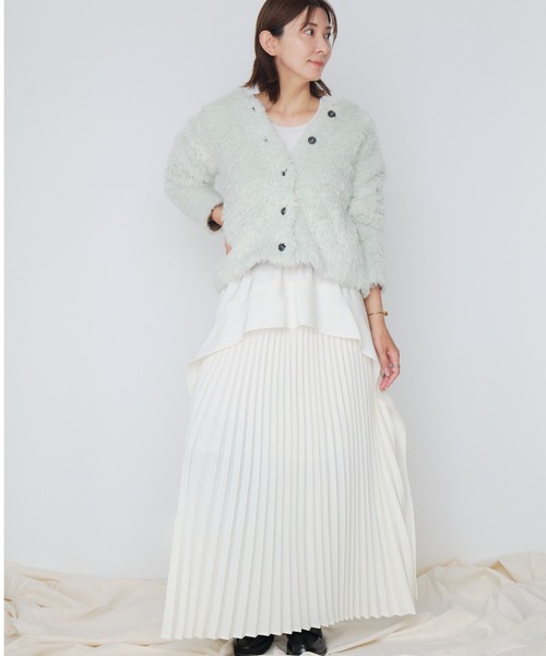 Muel Chic(ミュエルシック)の「Louis pleats skirt ルイスプリーツスカート(スカート・レディース・オフホワイト/ブラック/ベージュ・FREE)」の8枚目の写真