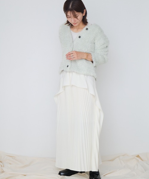 Muel Chic(ミュエルシック)の「Louis pleats skirt ルイスプリーツスカート(スカート・レディース・オフホワイト/ブラック/ベージュ・FREE)」の7枚目の写真
