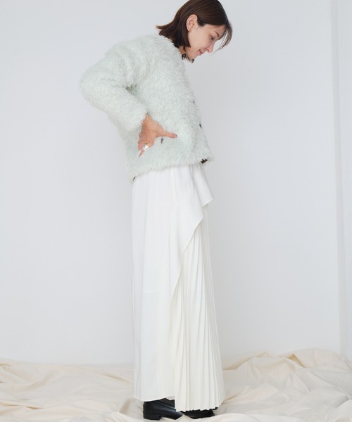 Muel Chic(ミュエルシック)の「Louis pleats skirt ルイスプリーツスカート(スカート・レディース・オフホワイト/ブラック/ベージュ・FREE)」の6枚目の写真