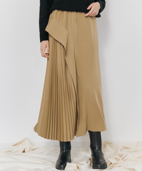 Muel Chic(ミュエルシック)の「Louis pleats skirt ルイスプリーツスカート(スカート・レディース・オフホワイト/ブラック/ベージュ・FREE)」の13枚目の写真