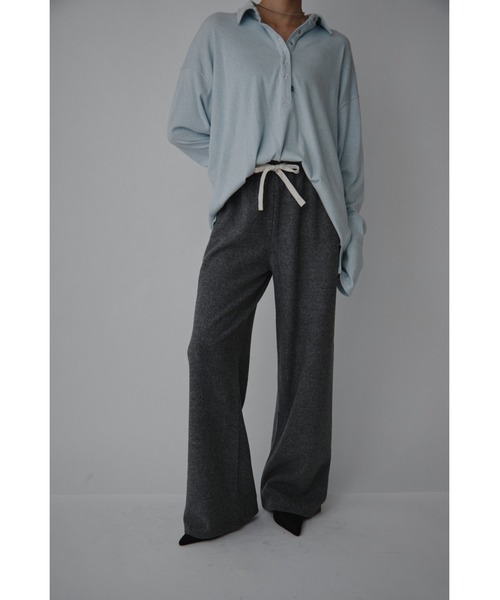 VION(ヴィオン)の「ブラッシュドジャージーパンツ / Brushed Jersey Pants(スウェットパンツ・レディース・ブラック/グレー・FREE)」の2枚目の写真