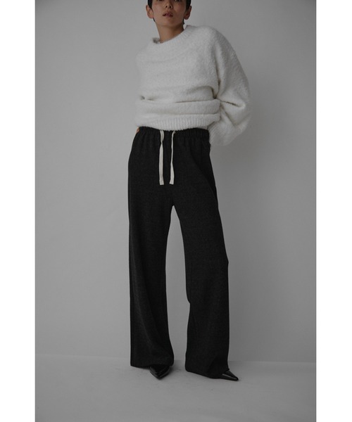 VION(ヴィオン)の「ブラッシュドジャージーパンツ / Brushed Jersey Pants(スウェットパンツ・レディース・ブラック/グレー・FREE)」の1枚目の写真
