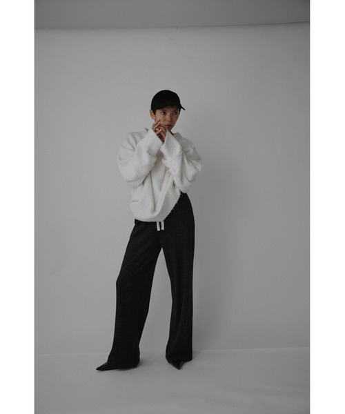 VION(ヴィオン)の「ブラッシュドジャージーパンツ / Brushed Jersey Pants(スウェットパンツ・レディース・ブラック/グレー・FREE)」の7枚目の写真