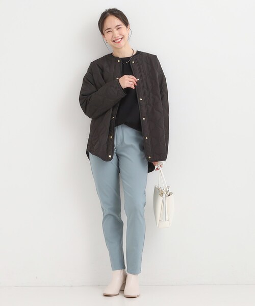 DRESKIP（ドレスキップ）の「【高レビュー/洗濯機可/撥水】大人のための キルトオーバーブルゾン（ブルゾン・レディース・ベージュ/ブラック/カーキ・01/02/03/04）」の6枚目の写真