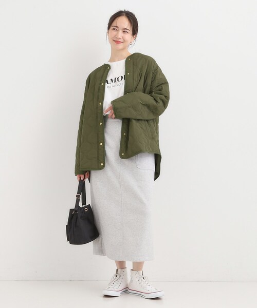 DRESKIP（ドレスキップ）の「【高レビュー/洗濯機可/撥水】大人のための キルトオーバーブルゾン（ブルゾン・レディース・ベージュ/ブラック/カーキ・01/02/03/04）」の10枚目の写真