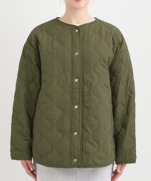 DRESKIP（ドレスキップ）の「【高レビュー/洗濯機可/撥水】大人のための キルトオーバーブルゾン（ブルゾン・レディース・ベージュ/ブラック/カーキ・01/02/03/04）」の16枚目の写真