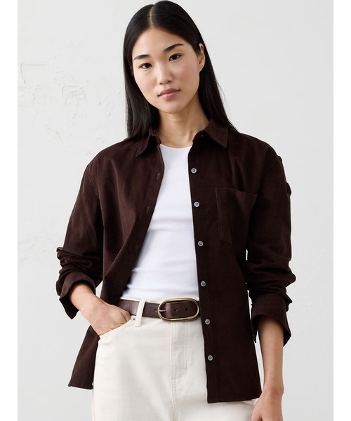 BANANA REPUBLIC FACTORY STORE(バナナリパブリック ファクトリーストア)の「BANANA REPUBLIC FACTORY STORE クラシック コーデュロイシャツ(シャツ/ブラウス・レディース・ワイン/ブラウン・L/M/S/XS)」の1枚目の写真