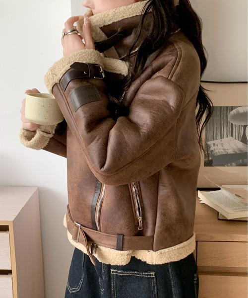 コーヘン 米富 ニットツイードライダースジャケット 茶色 38 レザー コーヘン 米富 ニットツイード レザー ライダースジャケット 茶色 38