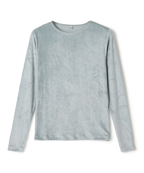 baserange ベロアトップス 長袖 ロングスリーブ　ベースレンジ BASERANGE ベロア ロングスリーブプルオーバー（Tシャツ/カットソー