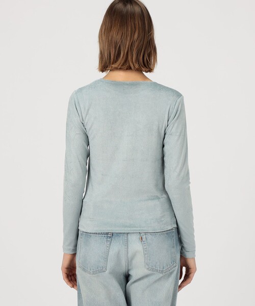 baserange ベロアトップス 長袖 ロングスリーブ　ベースレンジ BASERANGE ベロア ロングスリーブプルオーバー（Tシャツ/カットソー