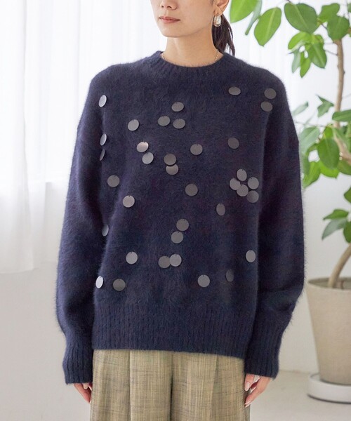 SHIPS(シップス)の「〈手洗い可能〉フォックス スパンコール クルーネック ニット(ニット/セーター・レディース・ライトグレー/ネイビー・ONE SIZE)」の20枚目の写真