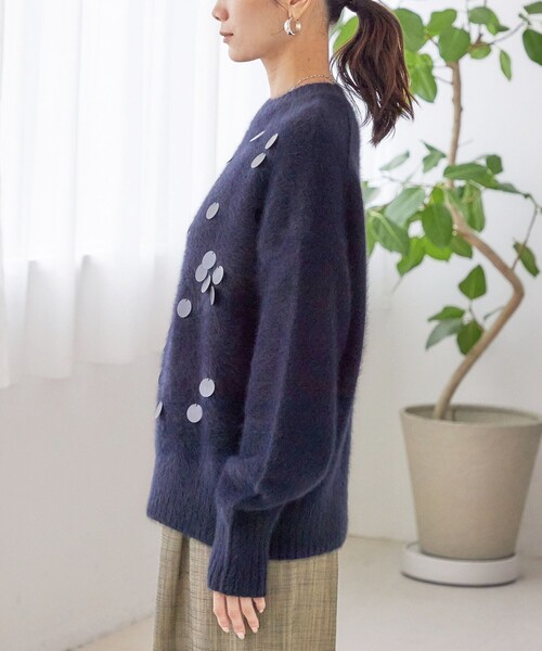 SHIPS(シップス)の「〈手洗い可能〉フォックス スパンコール クルーネック ニット(ニット/セーター・レディース・ライトグレー/ネイビー・ONE SIZE)」の21枚目の写真