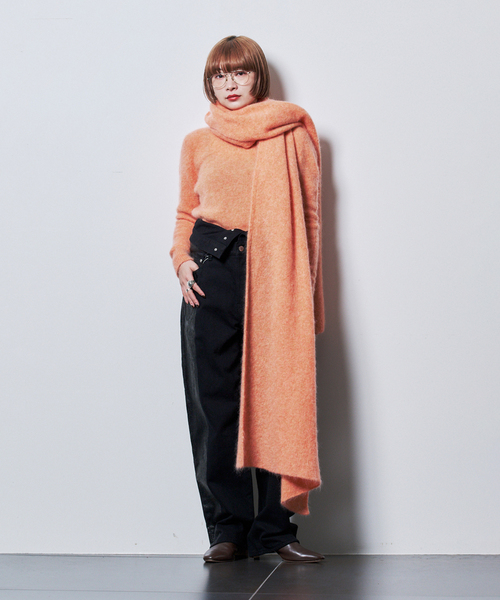 CITYSHOP（シティーショップ）の「LIAH BEL：ニット（ニット/セーター・レディース・オレンジ/ブラック・SMALL）」の4枚目の写真