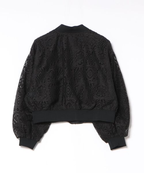 INTERPLANET（インタープラネット）の「パネルレース＊ファイユリバーシブルブルゾン（ブルゾン・レディース・アイボリー/ブラック・FREE）」の3枚目の写真