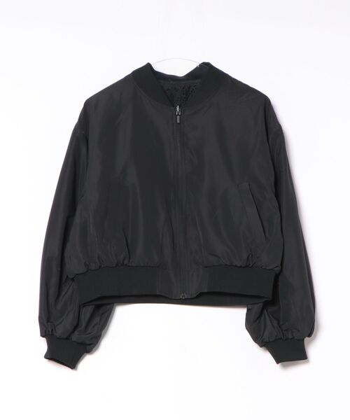 INTERPLANET（インタープラネット）の「パネルレース＊ファイユリバーシブルブルゾン（ブルゾン・レディース・アイボリー/ブラック・FREE）」の4枚目の写真